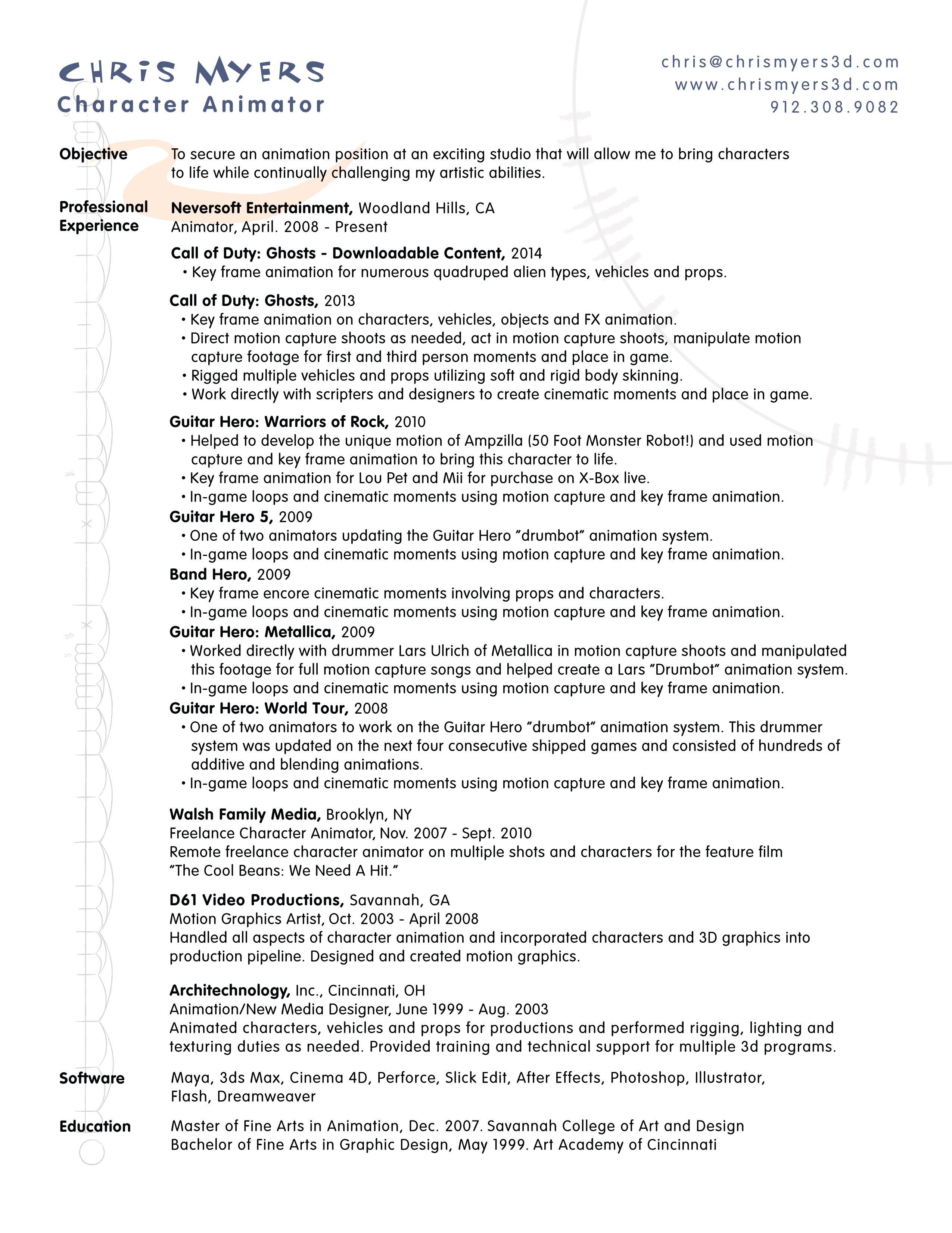 sample designer resume